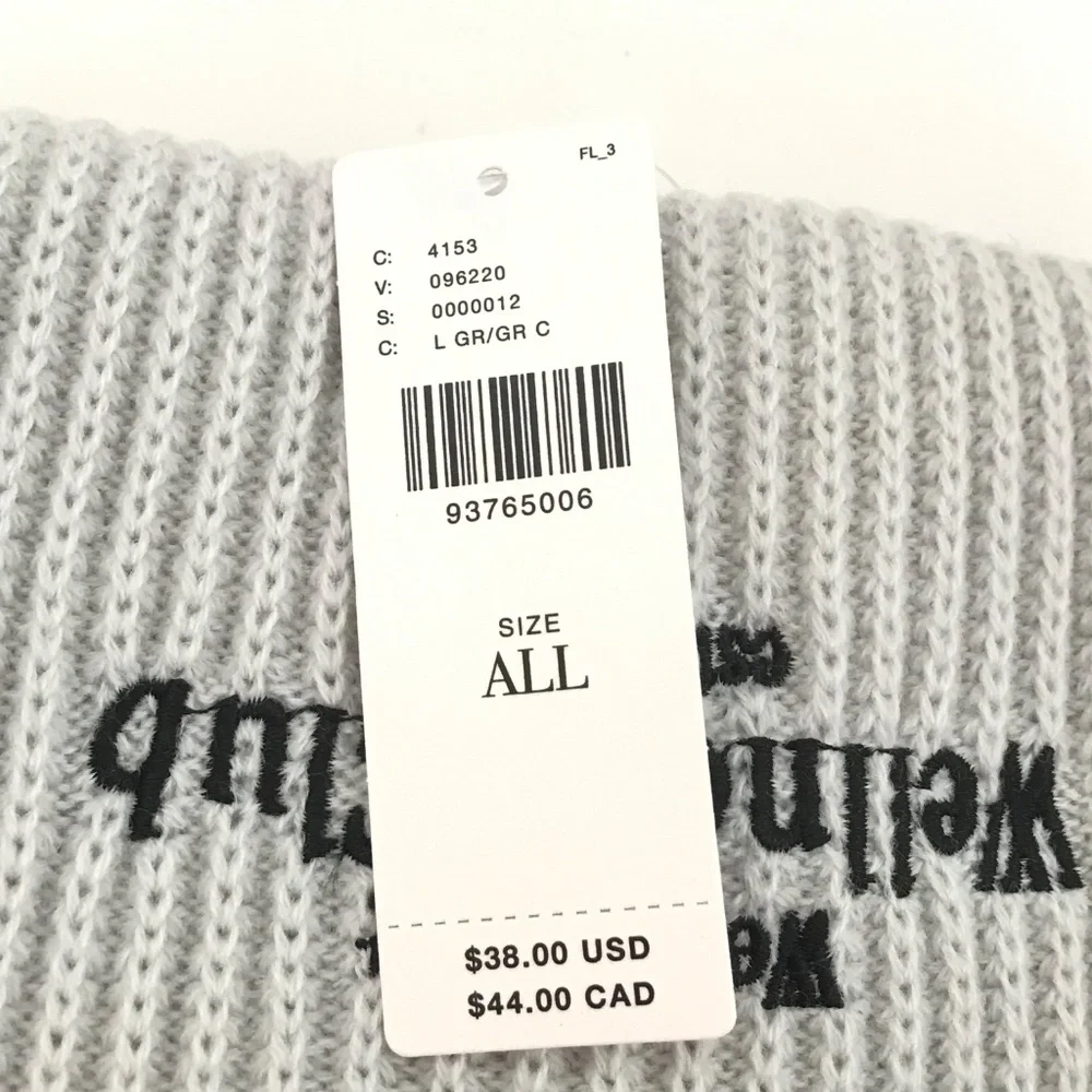 ANTHROPOLOGIE Beanie Hat Daily Practice West Coast Wellness Club Embroidered